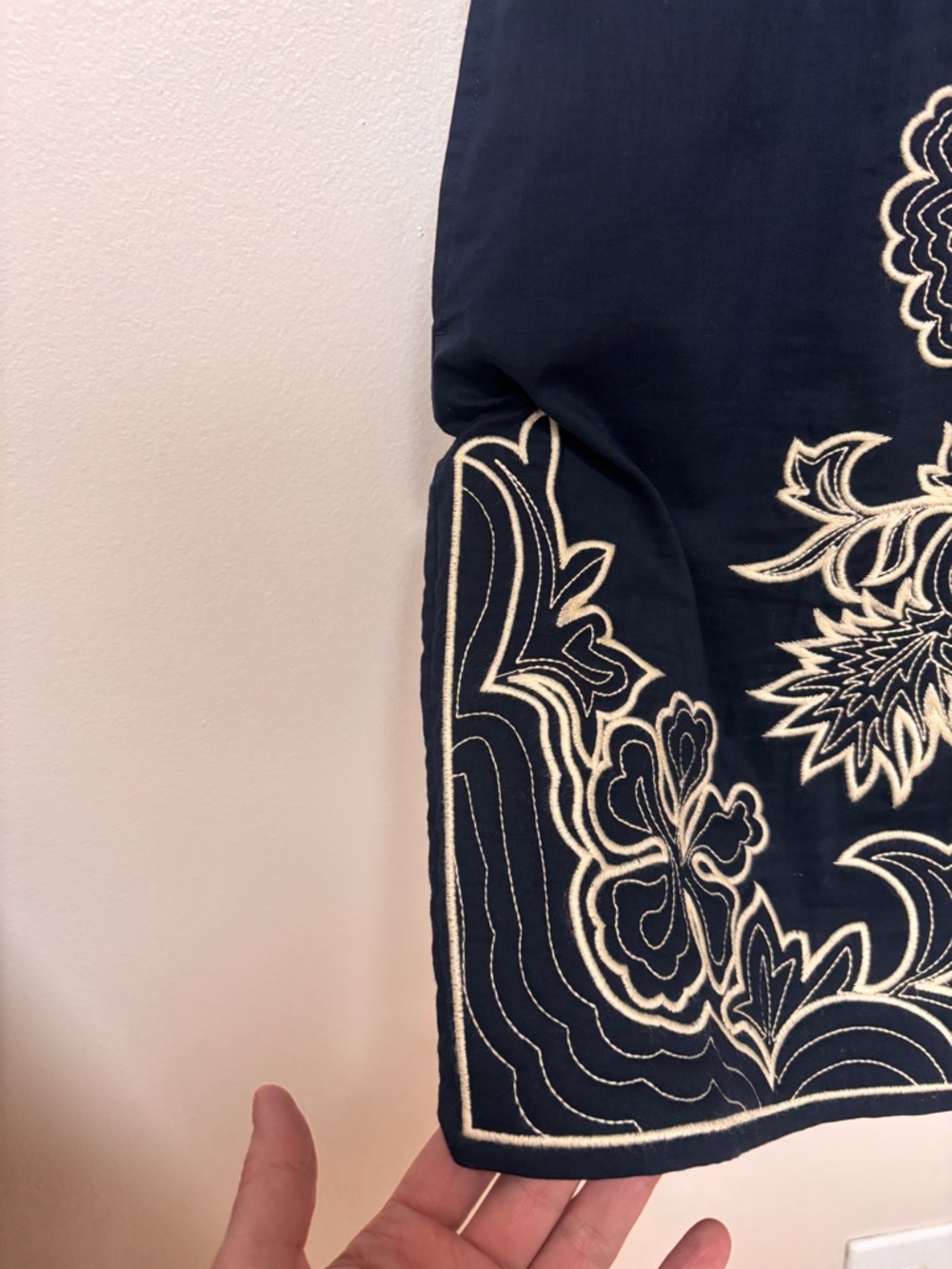 Tory Burch Dress Floral Embroidery Cotton Preppy Designer L - Picture 5 of 13
